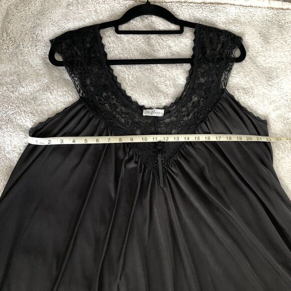 Vintage Miss Elaine Nightgown Large Lace Rosette Antron Nylon Union Made 1980s - Picture 11 of 12